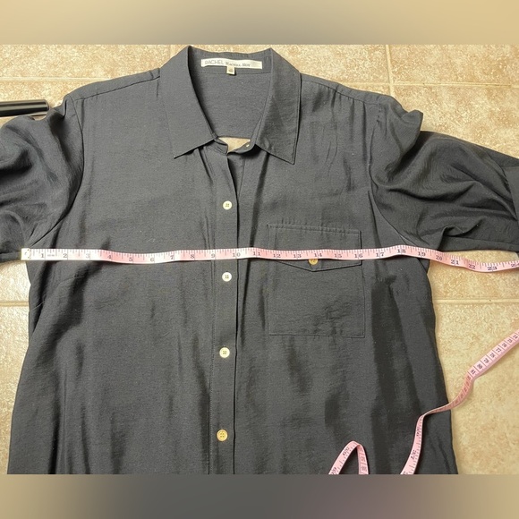 Rachel Roy Black Button Front Shirt Dress, Size 12 - Picture 7 of 8